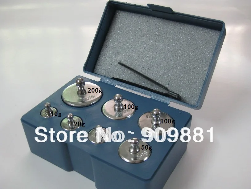 Image Freeshipping 7PCS Set 200g 100g 50g 20g 10g 5g Grams Precision Calibration Jewelry Scale Weight Set