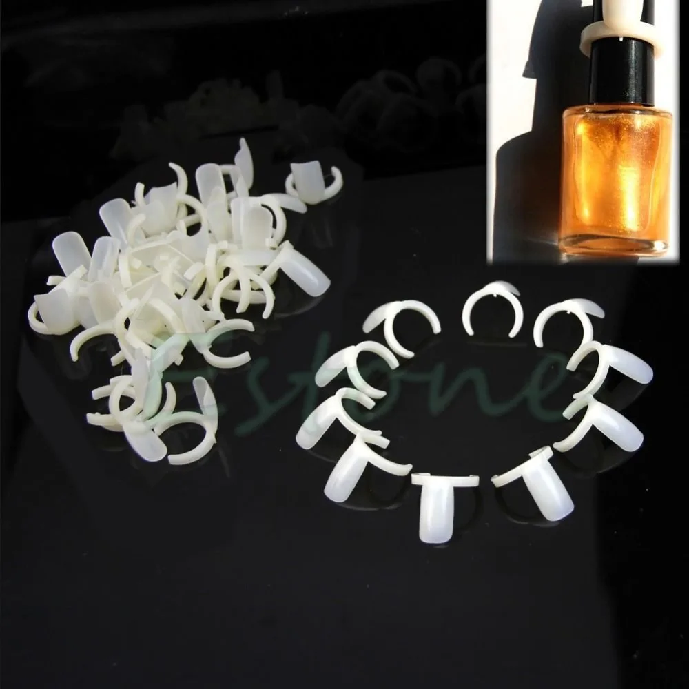 On Sale New 50Pcs Natural Nail Art Ring UV Gel Plate Pops Color Display Style Nail Tips