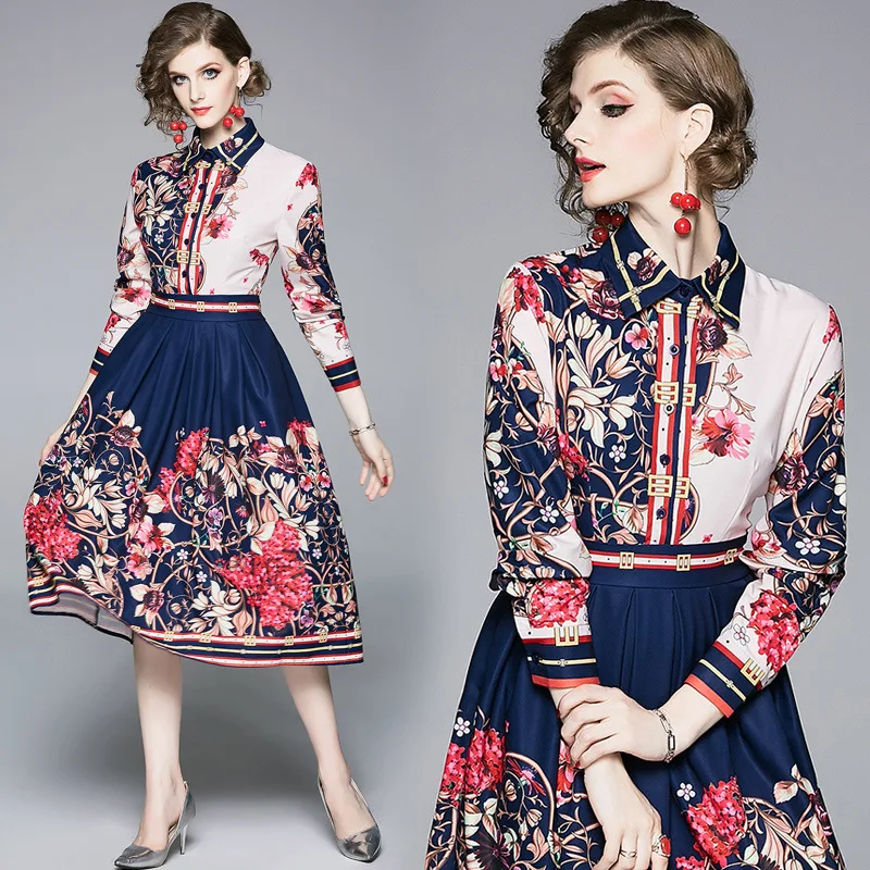 201 Women Autumn Dress Patchwork Printed Floral Fashion Slim Pleated Vintage Casual Mid Dresses Beach Maxi Vestidos Mujer
201 Women Autumn Dress Patchwork Printed Floral Fashion Slim Pleated Vintage Casual Mid Dresses Beach Maxi Vestidos Mujer