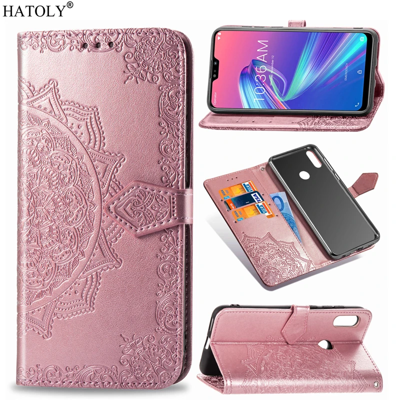 For Cover Asus Zenfone Max Pro M2 ZB631KL Case Embossed Printed Leather Wallet Flip Silicone Phone Bag | Мобильные телефоны и
