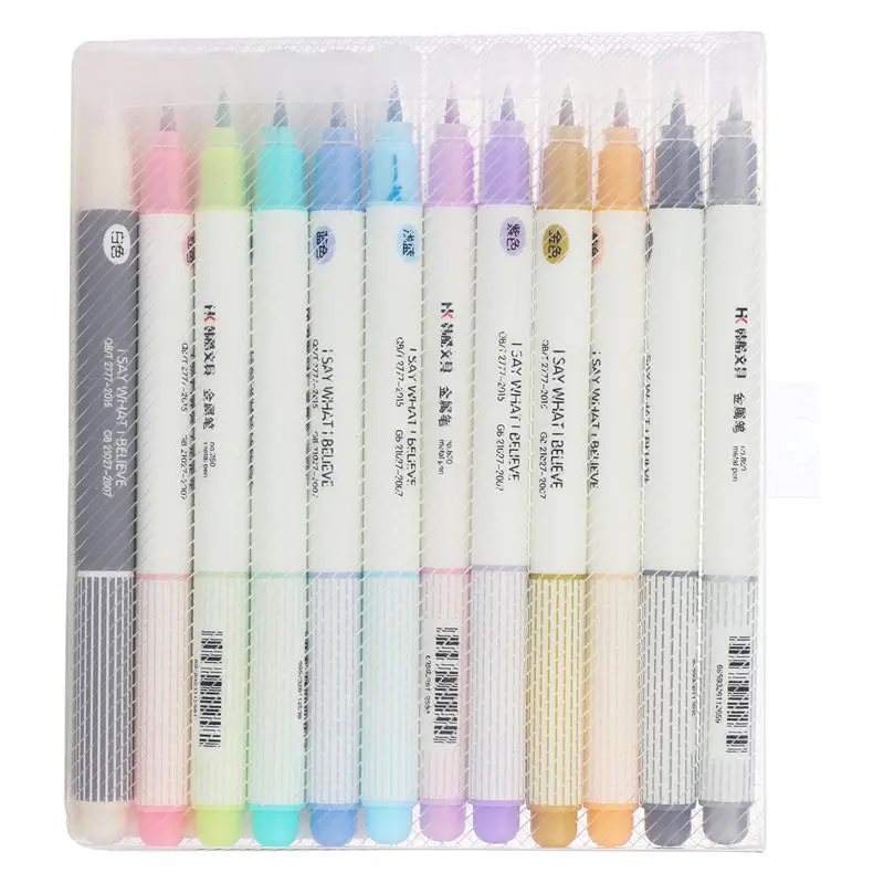 12 colors Metal Color Calligraphic Pen Drawing Art Pen Calligraphy Soft Brush Pen Material Stationery School Supplies
12 colors Metal Color Calligraphic Pen Drawing Art Pen Calligraphy Soft Brush Pen Material Stationery School Supplies