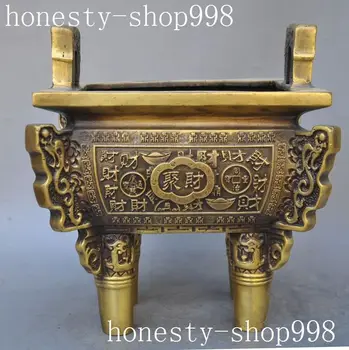 Christmas 10"Chinese buddhism temple brass wealth Dragon beast ding incense burner Censer Halloween 
Christmas 10"Chinese buddhism temple brass wealth Dragon beast ding incense burner Censer Halloween