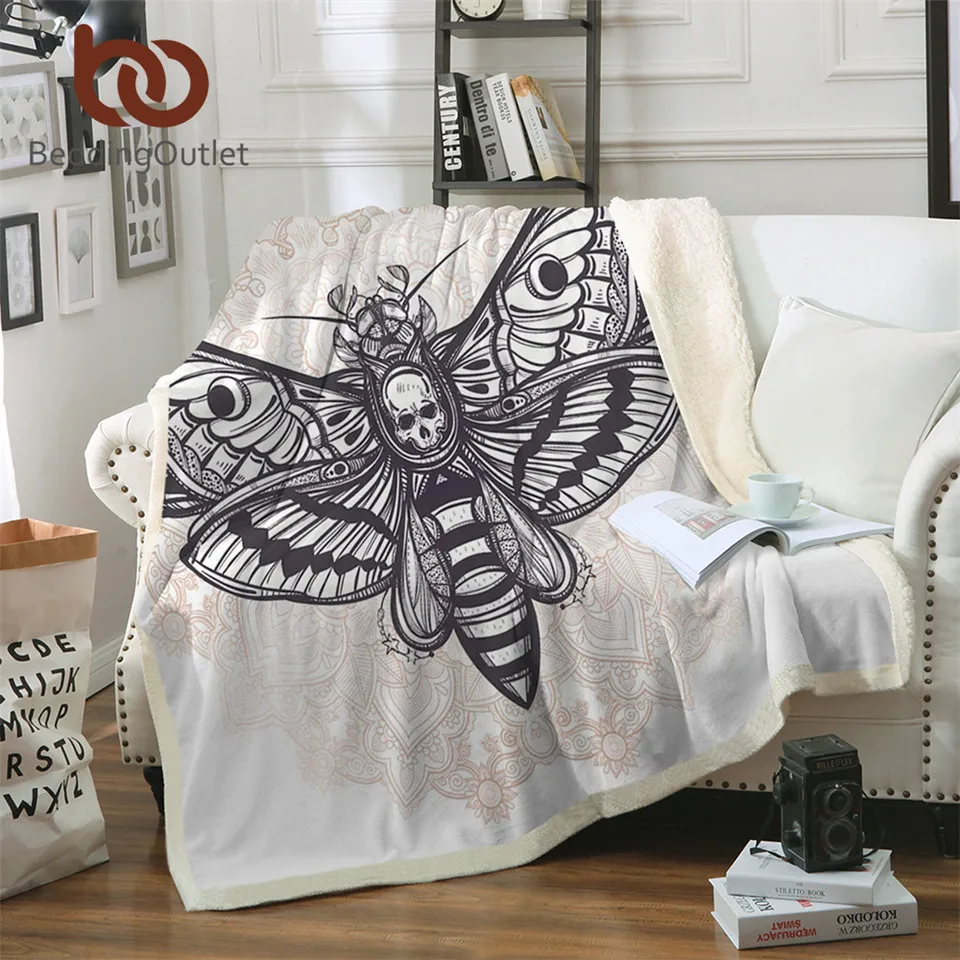 BeddingOutlet Death Moth With Skull Blanket Bohemian Microfiber Sherpa Throw Blanket Black White Gothic Bedding mantas para cama
BeddingOutlet Death Moth With Skull Blanket Bohemian Microfiber Sherpa Throw Blanket Black White Gothic Bedding mantas para cama