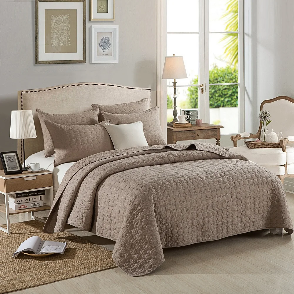 CHAUSUB Embroidery Plain Quilt Set 3PC Washed Cotton Quilts Quilted Bedspread Coverlet Set Bed Cover Sheets Pillowcase King Size
CHAUSUB Embroidery Plain Quilt Set 3PC Washed Cotton Quilts Quilted Bedspread Coverlet Set Bed Cover Sheets Pillowcase King Size