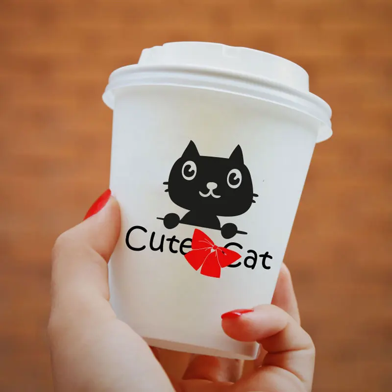 

Cute Cat Small Sticker With Bow Art Decoration for Cup Nursery Kids Vinyl Decals Babies Birthday Party Poster Murals TA806