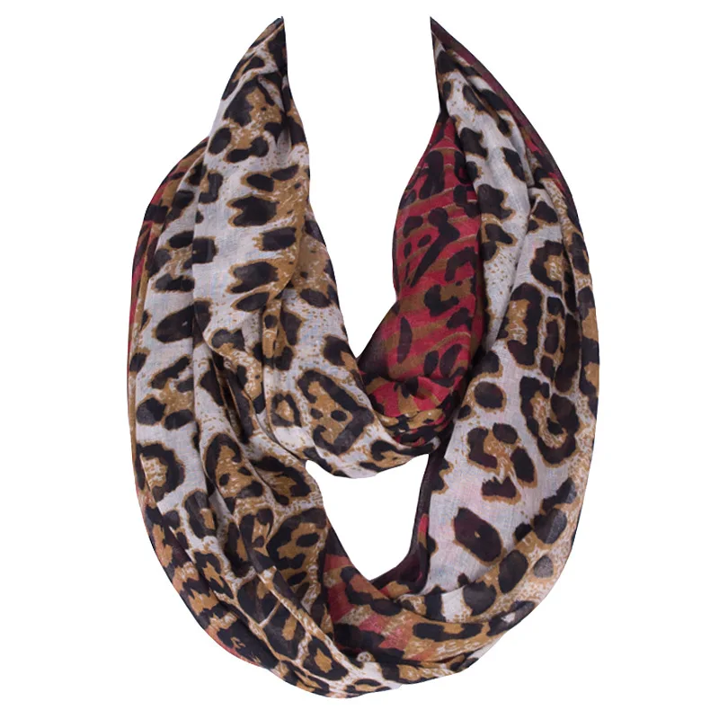 2017 модный Леопардовый полиэфирный шарф с леопардовым принтом женский