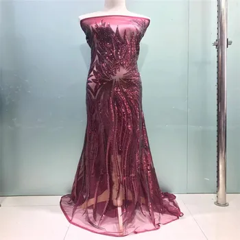 Fashion design Wine red beautiful African net lace fabric with sequins, 2017 Most popular French lace fabric for wedding JL33-1
Fashion design Wine red beautiful African net lace fabric with sequins, 2017 Most popular French lace fabric for wedding JL33-1