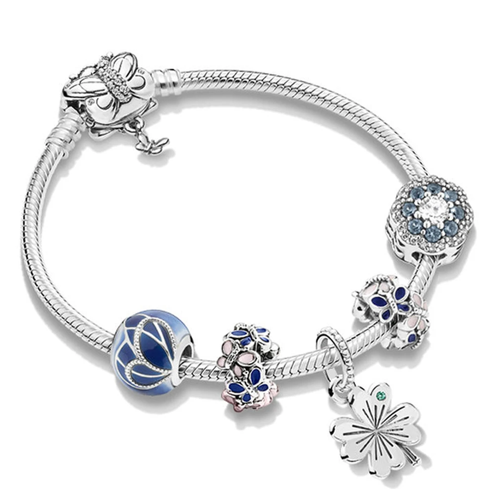 100% 925 Sterling Silver New 2019 Blue Spring From Butterfly Wings Four -leaf Clover Pulse Requirement Dom Women Together
100% 925 Sterling Silver New 2019 Blue Spring From Butterfly Wings Four -leaf Clover Pulse Requirement Dom Women Together