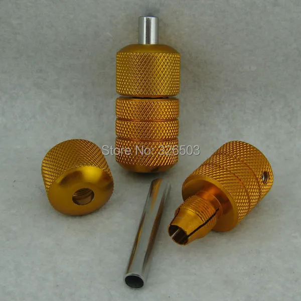 One 25mm Auto-Lock Aluminum Alloy Tattoo Grip With Back Stem & Set Screw Supply - Golden ZGR25-C
One 25mm Auto-Lock Aluminum Alloy Tattoo Grip With Back Stem & Set Screw Supply - Golden ZGR25-C
