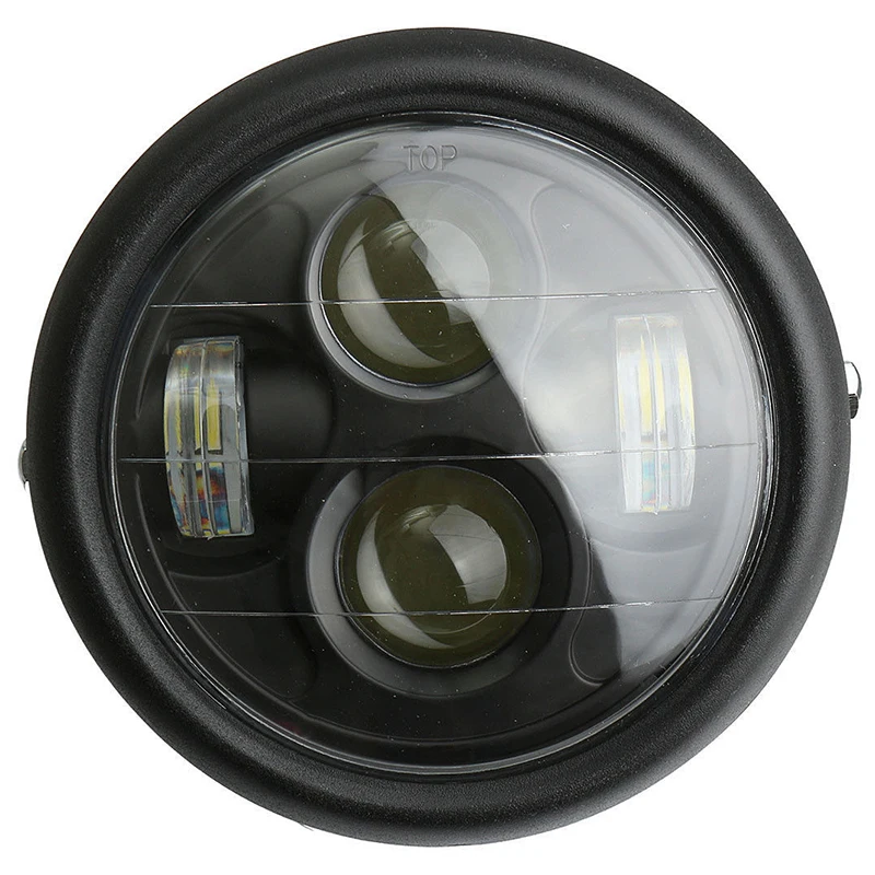 JX-LCLYL Universal 6.5" Motorcycle LED Projector Headlight Lamp+Bracket For Harley
