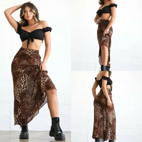 Women Summer Sexy Leopard Long Skirt Sexy Bodycon Casual Print Wrap over Aysmmetric Skirt
Women Summer Sexy Leopard Long Skirt Sexy Bodycon Casual Print Wrap over Aysmmetric Skirt