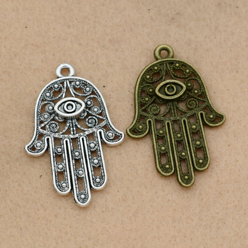 KJjewel Antique Silver Plated Hand Hamsa Charm Pendant Bracelet Jewelry DIY Making Accessories 42x28mm
KJjewel Antique Silver Plated Hand Hamsa Charm Pendant Bracelet Jewelry DIY Making Accessories 42x28mm