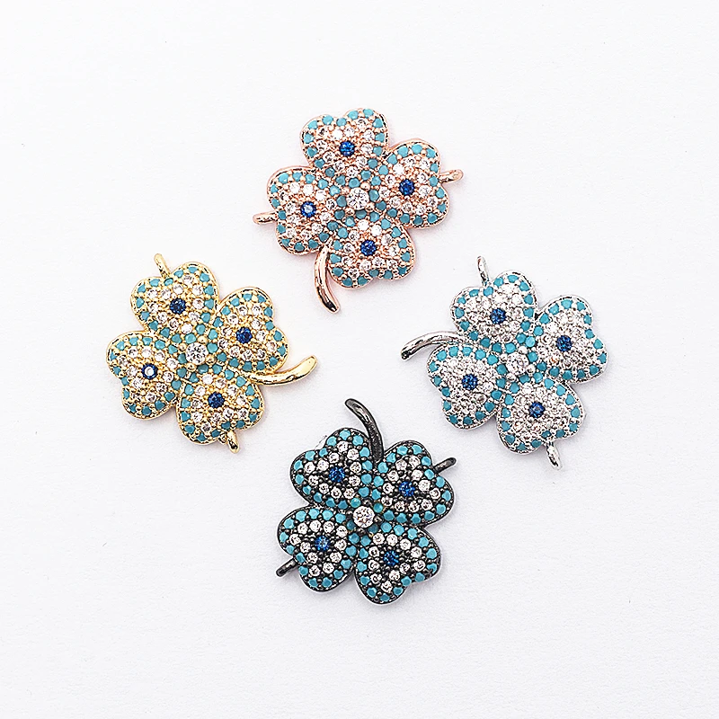 0.78*0.8in Exquisite Four Leaf Diy Jewelry Bracelet Accessories Copper Zircon Jewelry Making Bracelet Necklace Connector Hole
0.78*0.8in Exquisite Four Leaf Diy Jewelry Bracelet Accessories Copper Zircon Jewelry Making Bracelet Necklace Connector Hole