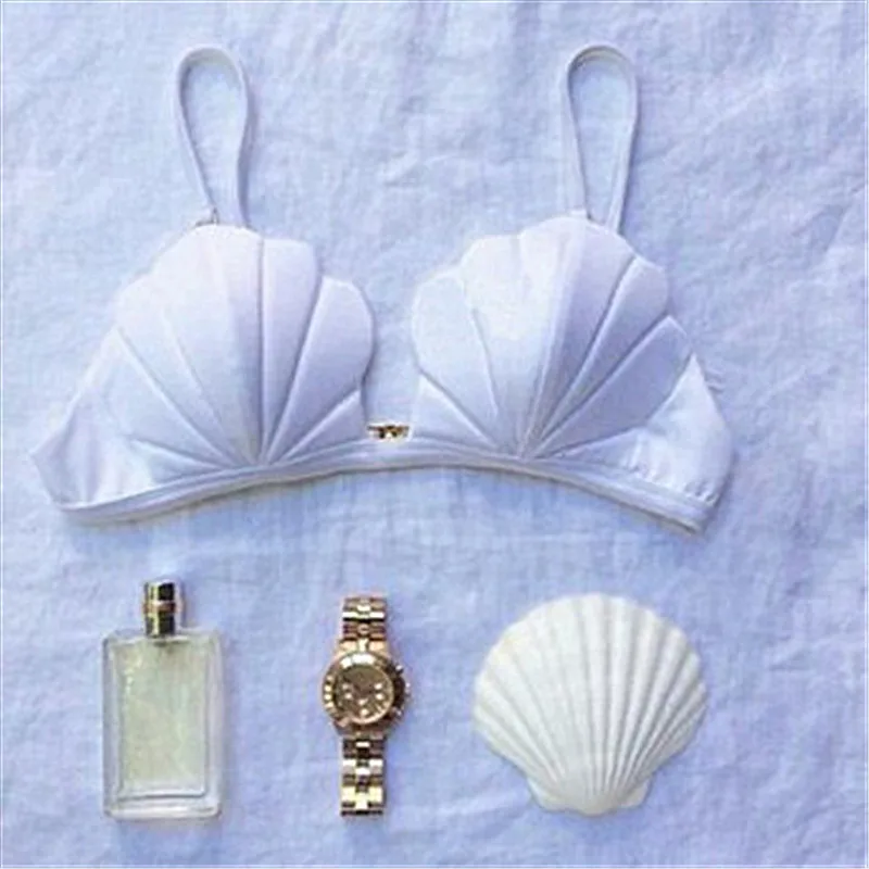 Shell Swimwear Women Mermaid Bikini Top Only Swimsuit Bandeau Beach Wear Femme Bathing