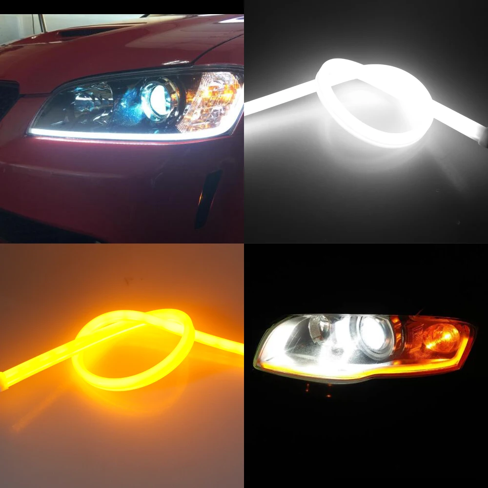 GEETANS 2PCS Universial Flexible Turn Signal Light Soft Tube Guide Car LED Strip White DRL and Yellow Daytime Running Light BE
GEETANS 2PCS Universial Flexible Turn Signal Light Soft Tube Guide Car LED Strip White DRL and Yellow Daytime Running Light BE