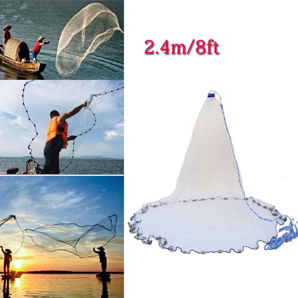 Finefish Aluminum ring USA cast nets 2.4m -4.8m easy throw fly fishing net tool small mesh outdoor hand throw catch fish network
Finefish Aluminum ring USA cast nets 2.4m -4.8m easy throw fly fishing net tool small mesh outdoor hand throw catch fish network