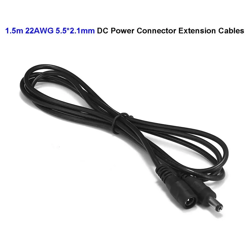 LED Strip DC Power Extension Cable 5.5mm x 2.1mm Jack Connectors Extend Wires 1.5m 5ft For CCTV Camera Car Charger Lamp Bulb
LED Strip DC Power Extension Cable 5.5mm x 2.1mm Jack Connectors Extend Wires 1.5m 5ft For CCTV Camera Car Charger Lamp Bulb