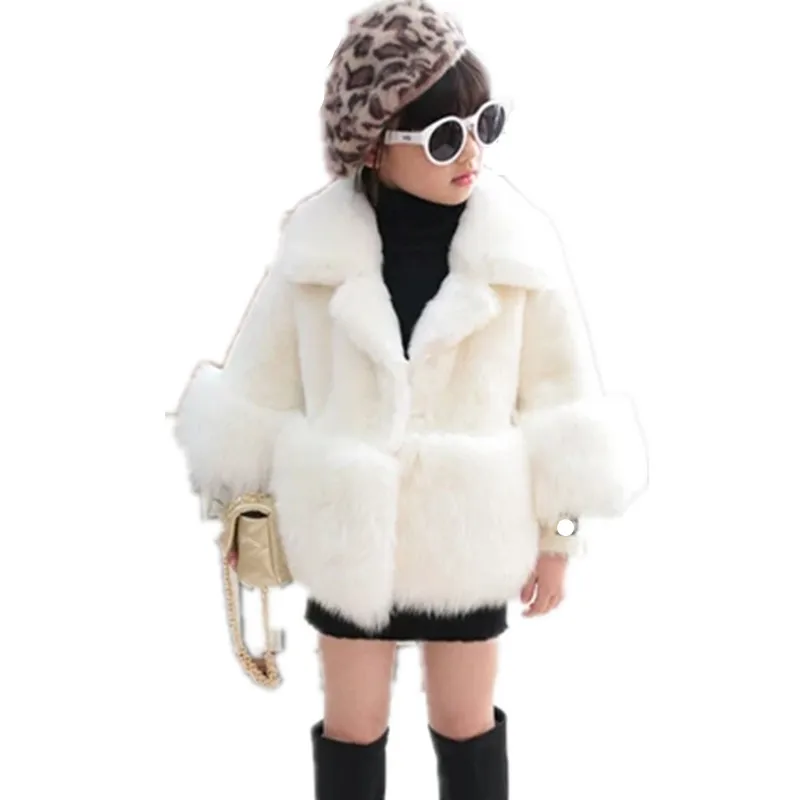 2019 Детское пальто с искусственным мехом для маленьких девочек осень-зима теплые