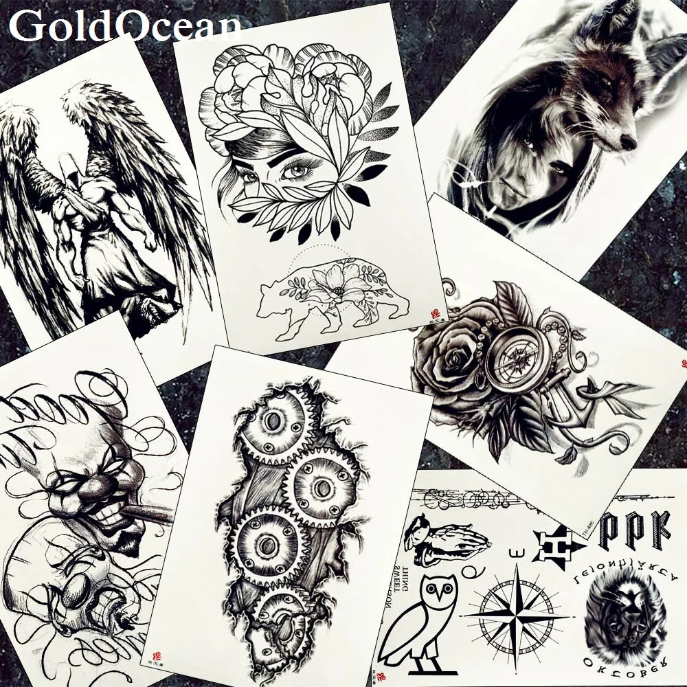 Women Black Sketch Flower Tattoos Stickers Fake Men Knight Body Arm Tattoos Temporary Chest Gear Geometry Sexy Tatto Cosmetic
Women Black Sketch Flower Tattoos Stickers Fake Men Knight Body Arm Tattoos Temporary Chest Gear Geometry Sexy Tatto Cosmetic