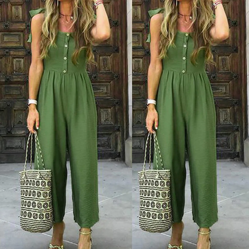 26Womens Casual Summer Solid With Buttons Shoulder Strap Bandagws green jumpsuit junpsuit Casual Jumpsuit combinaison femme#32
26Womens Casual Summer Solid With Buttons Shoulder Strap Bandagws green jumpsuit junpsuit Casual Jumpsuit combinaison femme#32