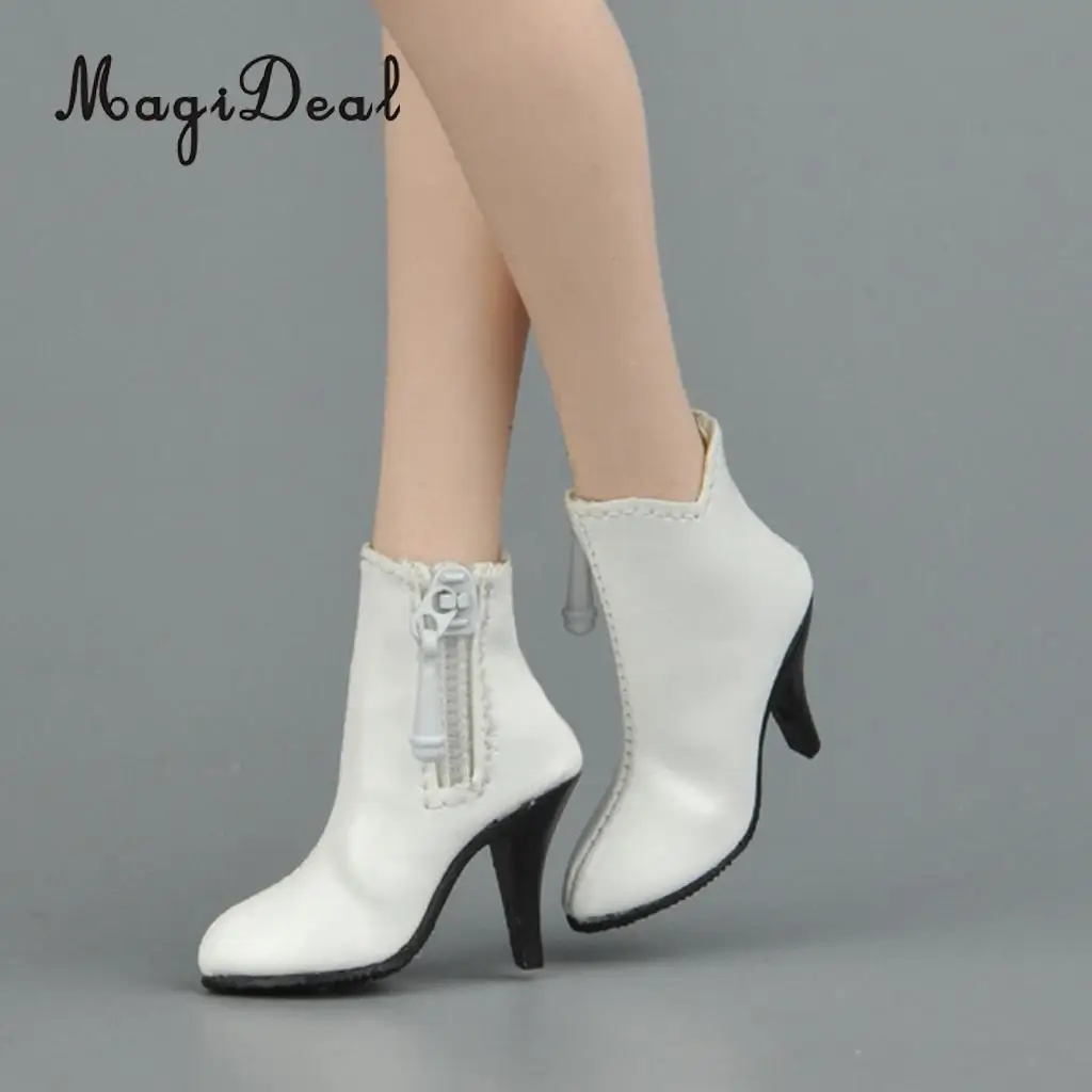 MagiDeal 1/6 Scale PU Leather Female High Heels Ankle Boots Shoes for 12 Inch Action Figure Body Model Acc Girls Gift 3Colors