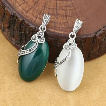 FNJ MARCASITE Pendant 925 Silver Hang White Green Stone Original Pure S925 Thai Silver Pendants Women for Jewelry Making
FNJ MARCASITE Pendant 925 Silver Hang White Green Stone Original Pure S925 Thai Silver Pendants Women for Jewelry Making