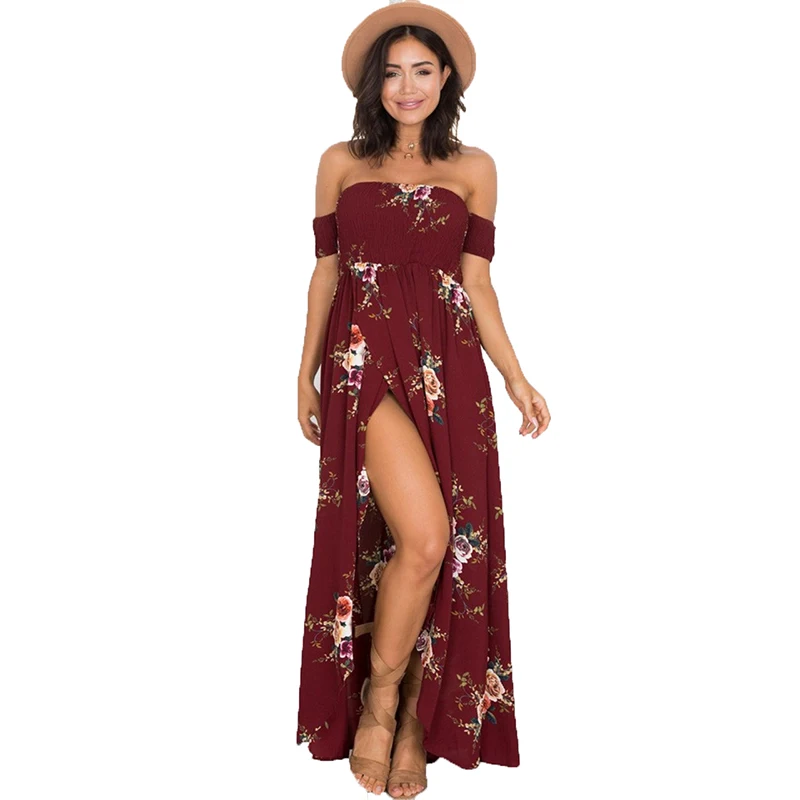 Summer Dresses Boho Style Long Dress Chiffon Women Off Shoulder Beach Floral Print Tops Clothes Vintage Maxi Dress Vestidos
Summer Dresses Boho Style Long Dress Chiffon Women Off Shoulder Beach Floral Print Tops Clothes Vintage Maxi Dress Vestidos