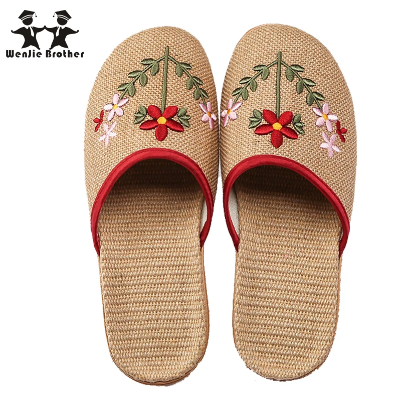 wenjie brother Linen slippers women home indoor non-slip soft bottom cotton slippers summer thick floor slippers for couple
wenjie brother Linen slippers women home indoor non-slip soft bottom cotton slippers summer thick floor slippers for couple