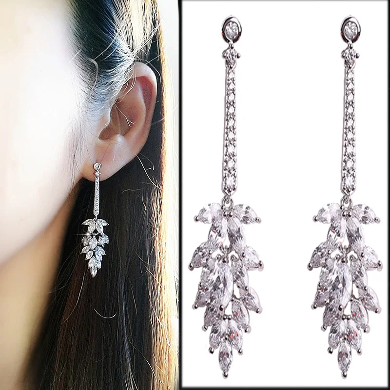 Design Long Christmas Tree Crystal Drop Earrings For Women Luxurious Jewelry Paved Shining Cubic Zirocnia Sone Pendientes Mujer
Design Long Christmas Tree Crystal Drop Earrings For Women Luxurious Jewelry Paved Shining Cubic Zirocnia Sone Pendientes Mujer