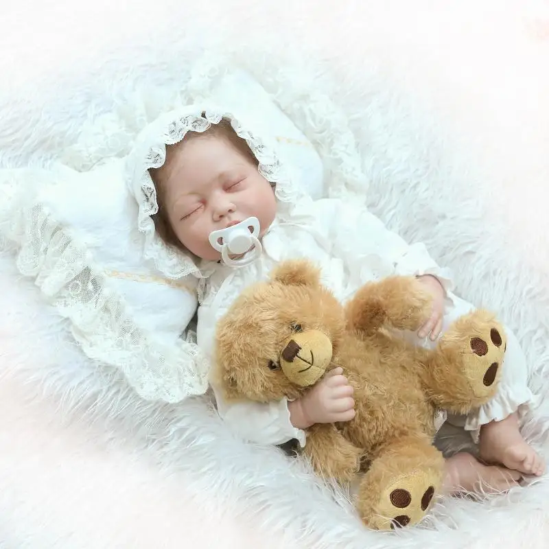 22" High Quality Silicone adora Lifelike Bonecas Bebe Reborn Realistic Magnetic Pacifier Bebe Sleeping Doll Reborn for Girl Gift
22" High Quality Silicone adora Lifelike Bonecas Bebe Reborn Realistic Magnetic Pacifier Bebe Sleeping Doll Reborn for Girl Gift
