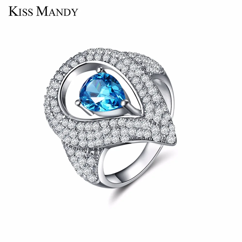KISS MANDY Water Drop Ring For Women White Gold Color Ocean Blue Cubic Zircon Rings Jewelry For Lovers Girlfriend Gift LMR152
KISS MANDY Water Drop Ring For Women White Gold Color Ocean Blue Cubic Zircon Rings Jewelry For Lovers Girlfriend Gift LMR152