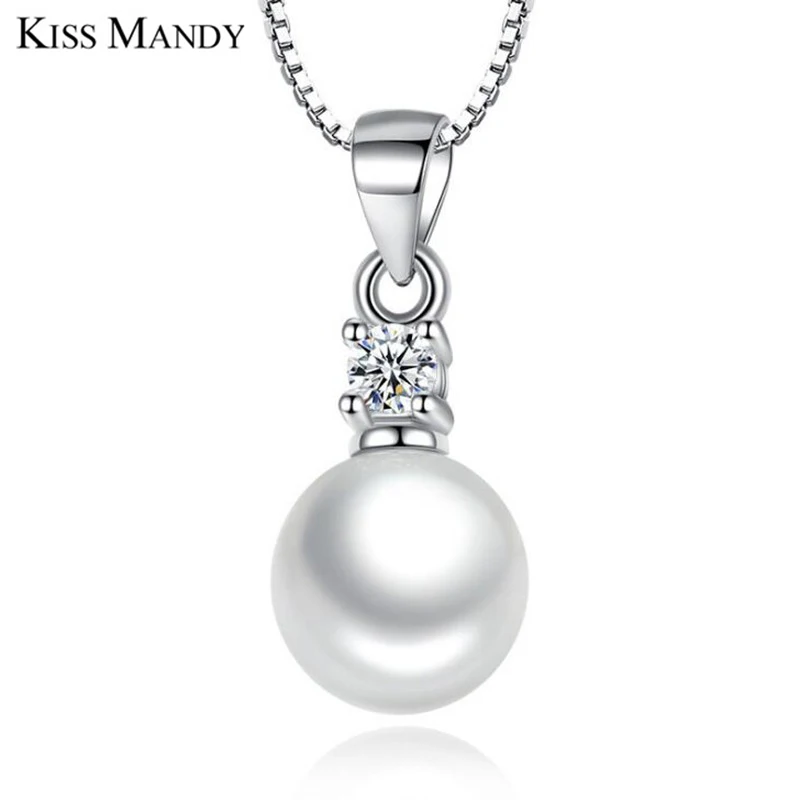 KISS MANDY Classic Elegant Peal & Cubic Zircona Pendants Necklaces Silver Color Wedding Jewelry Gift Women AN34
KISS MANDY Classic Elegant Peal & Cubic Zircona Pendants Necklaces Silver Color Wedding Jewelry Gift Women AN34