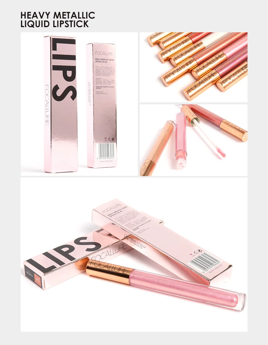 FOCALLURE 12 New Arrival Shimmer Lip Gloss Waterproof Matte Lipstick Metal Rose Golden Lip Gloss Liquid Lipstick FOCALLURE 12 New Arrival Shimmer Lip Gloss Waterproof Matte Lipstick Metal Rose Golden Lip Gloss Liquid Lipstick