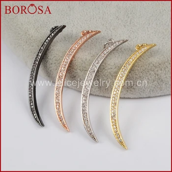 BOROSA Metal Copper CZ Micro Pave Slim Long Crescent Pendant Beads,Mix Color CZ Crystal Fashion Pendant for Necklace WX512
BOROSA Metal Copper CZ Micro Pave Slim Long Crescent Pendant Beads,Mix Color CZ Crystal Fashion Pendant for Necklace WX512