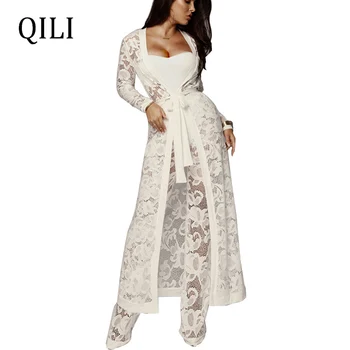 QILI Women Long Sleeve Lace White Black Red Jumpsuits Wide Leg Pants 3 Piece Set Sexy Lace Jumpsuit Outfits Plus Size
QILI Women Long Sleeve Lace White Black Red Jumpsuits Wide Leg Pants 3 Piece Set Sexy Lace Jumpsuit Outfits Plus Size