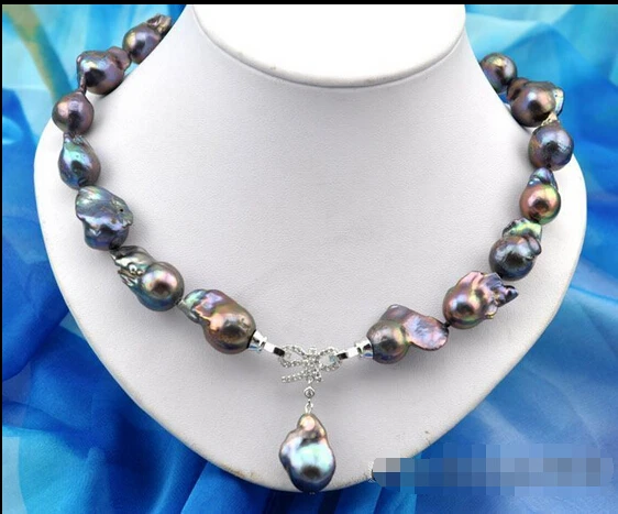 HOT## Wholesale >>> Rare 18" 26mm baroque black keshi reborn pearl necklace pendant
HOT## Wholesale >>> Rare 18" 26mm baroque black keshi reborn pearl necklace pendant