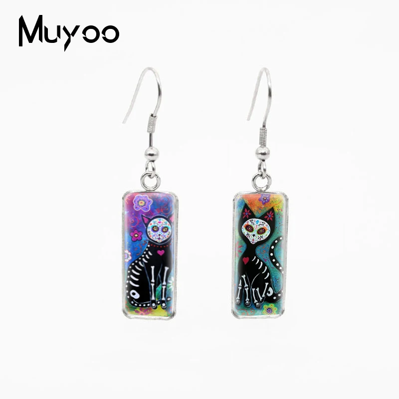 Beauty Painting Flowers Cats Square Pattern Design Glass Cabochon Fish Hook Earrings Kitten Under the Flowers Jewelry Earrings
Beauty Painting Flowers Cats Square Pattern Design Glass Cabochon Fish Hook Earrings Kitten Under the Flowers Jewelry Earrings