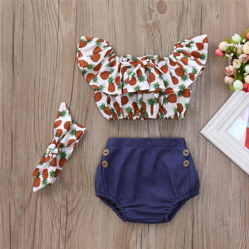 100%Cotton Telotuny Baby Boy Girl Clothing Set High Quality Children's Pineapple Print Shoulder Shorts Hair Band Set JU 15
100%Cotton Telotuny Baby Boy Girl Clothing Set High Quality Children's Pineapple Print Shoulder Shorts Hair Band Set JU 15