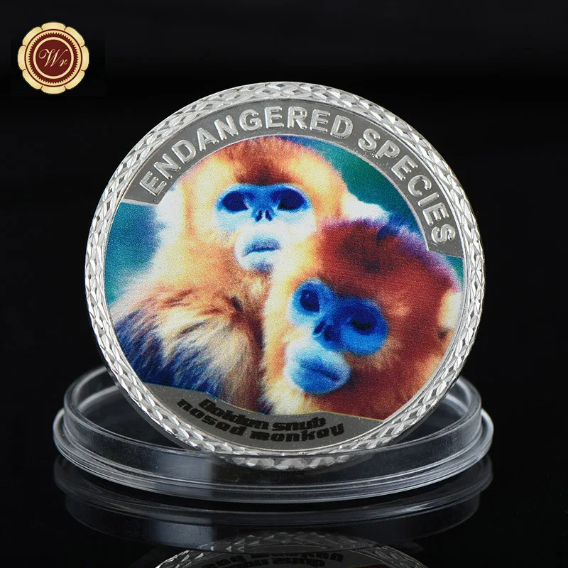 WR 999.9 Silver Plated Metal Coin Home Decorative Rhinopithecus Metal Coins Art Ornament Creative Challenge Coins for Gifts
WR 999.9 Silver Plated Metal Coin Home Decorative Rhinopithecus Metal Coins Art Ornament Creative Challenge Coins for Gifts