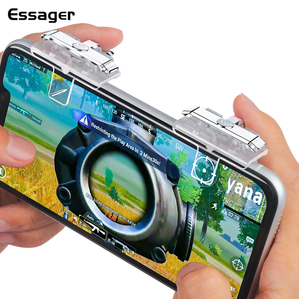 Essager Gamepad Joystick for PUBG Mobile Joypad Trigger Fire Button Aim L1 R1 Key L1R1 Shooter Controller Game Pad for Android
Essager Gamepad Joystick for PUBG Mobile Joypad Trigger Fire Button Aim L1 R1 Key L1R1 Shooter Controller Game Pad for Android