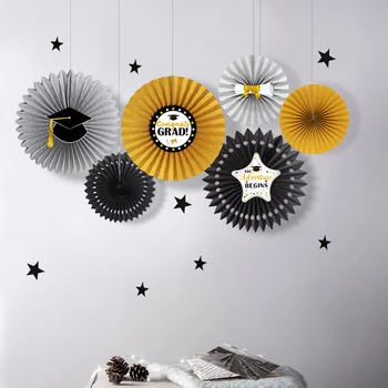 Gold Silver Big size Paper Fans Set With Black Star Stickers Graduation Class of 2019 Decoration Party DIY Decor
Gold Silver Big size Paper Fans Set With Black Star Stickers Graduation Class of 2019 Decoration Party DIY Decor