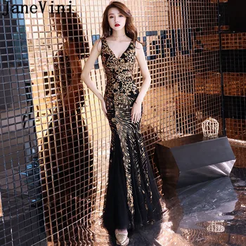 JaneVini Luxury African Formal Evening Dress Arabic Gold Sequins Black Mermaid Brides Mother Dresses for Weddings V-Neck Gowns
JaneVini Luxury African Formal Evening Dress Arabic Gold Sequins Black Mermaid Brides Mother Dresses for Weddings V-Neck Gowns
