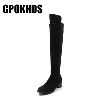 GPOKHDS 2019 women over the knee high boots Kid Suede autumn spring slip on round toe high heels female high boots
GPOKHDS 2019 women over the knee high boots Kid Suede autumn spring slip on round toe high heels female high boots