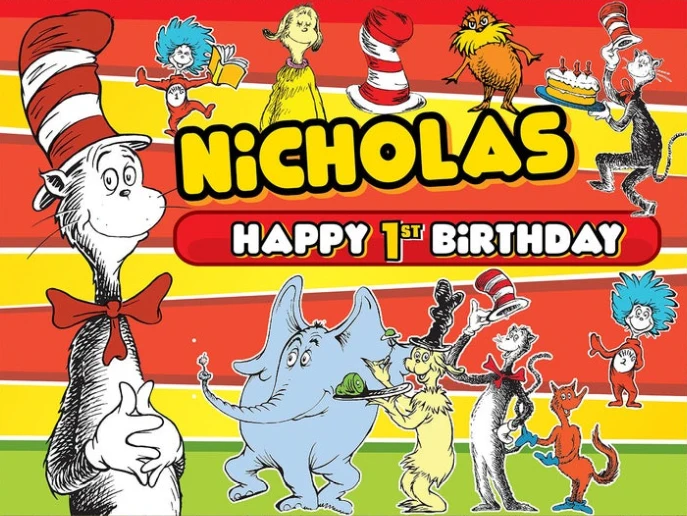 custom Dr. Seuss the Cat in the Hat happy birthday baby child photo background photography backdrops quality vinyl
custom Dr. Seuss the Cat in the Hat happy birthday baby child photo background photography backdrops quality vinyl