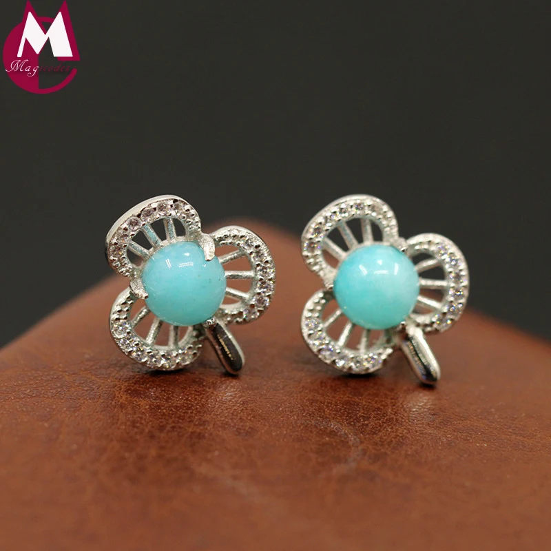 Exquisite Natural Amazonite Stud Earrings For Women 100% 925 Sterling Silver Earrings With Zircon Party Wedding Jewelry SE112
Exquisite Natural Amazonite Stud Earrings For Women 100% 925 Sterling Silver Earrings With Zircon Party Wedding Jewelry SE112