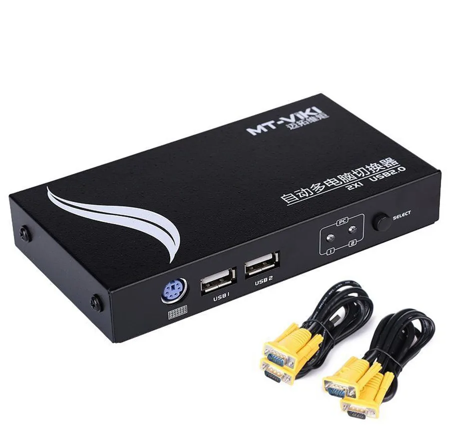 MT-Viki 2 Port Auto VGA USB KVM Switch Hotkey Select with Original Cables Metal Casing High Resolution PC Manage MT-271UK-L
MT-Viki 2 Port Auto VGA USB KVM Switch Hotkey Select with Original Cables Metal Casing High Resolution PC Manage MT-271UK-L