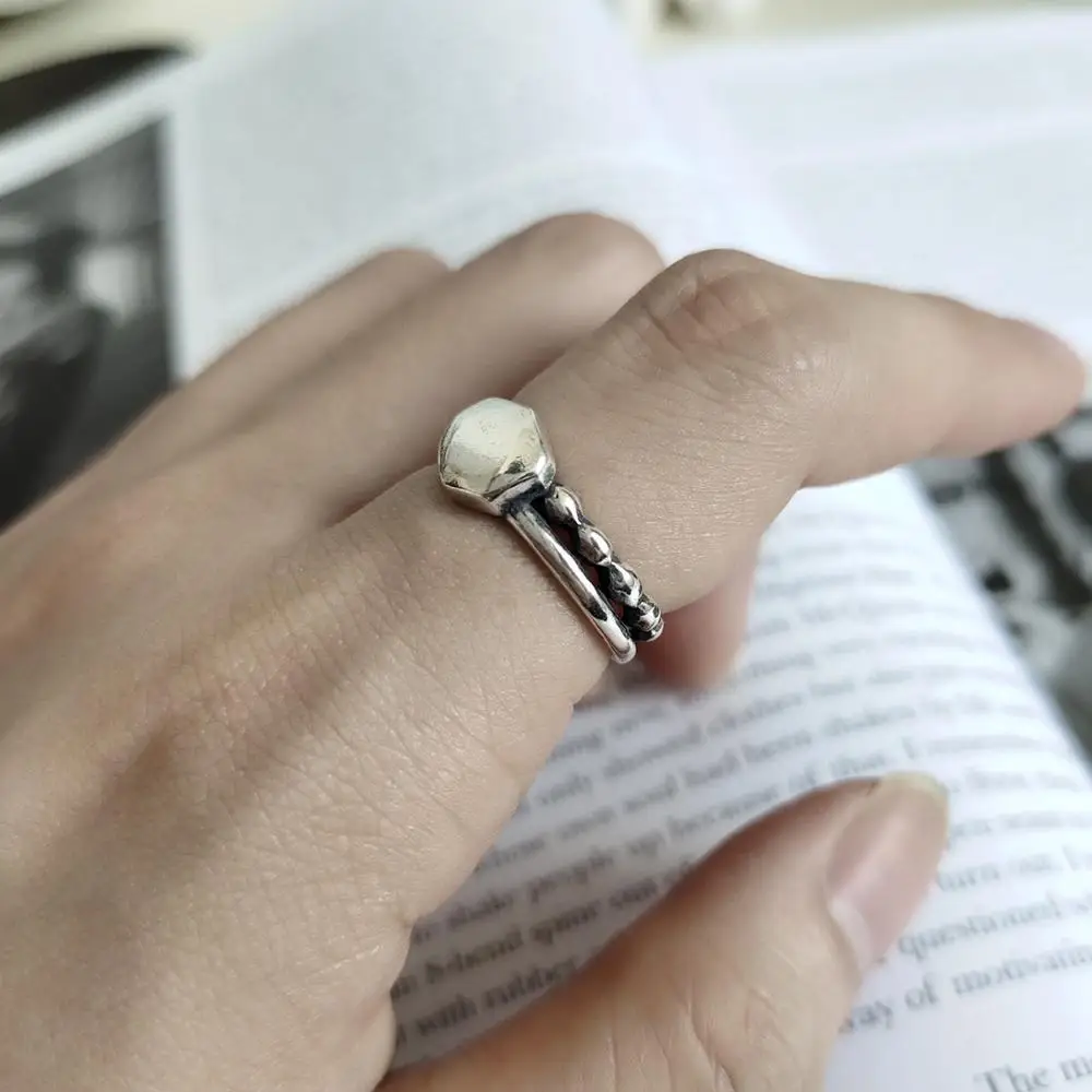Vintage Retro Authentic S925 Sterling Silver FINE Jewelry Double rows Irregular hammer Rock ring adjust TLJ677
Vintage Retro Authentic S925 Sterling Silver FINE Jewelry Double rows Irregular hammer Rock ring adjust TLJ677