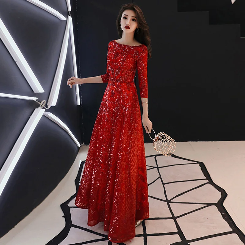 O-Neck A Line Evening Dresses 2018 New Haute Couture Half Sleeve Wine Red Prom Party Dress Evening Gowns vestido de festa
O-Neck A Line Evening Dresses 2018 New Haute Couture Half Sleeve Wine Red Prom Party Dress Evening Gowns vestido de festa