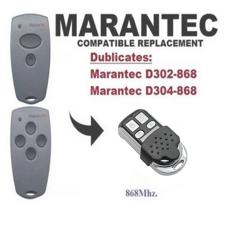 1pcs FOR Marantec D302,D304 868Mhz Garage Door Remote Control Duplicator free shipping
1pcs FOR Marantec D302,D304 868Mhz Garage Door Remote Control Duplicator free shipping