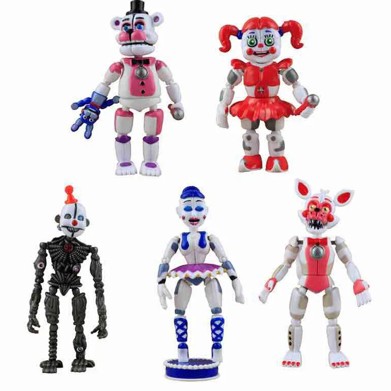 12.5-15cm Second-Edition 5pcs/set PVC Sister Five Nights At Freddy's Action Figures Toys Foxy Freddy Fazbear Bear Assembled Toy
12.5-15cm Second-Edition 5pcs/set PVC Sister Five Nights At Freddy's Action Figures Toys Foxy Freddy Fazbear Bear Assembled Toy